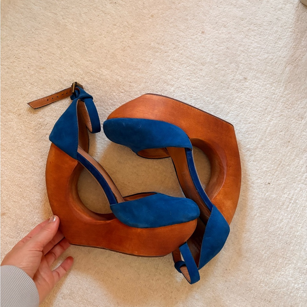 Jeffrey Campbell Blue Suede Heels - Picture 2 of 3